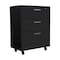Tuhome Storage Cabinet, Superior Top, Drawer Base Cabinet, Three Drawers, Four Casters, Black DBN6774 - alternate 6